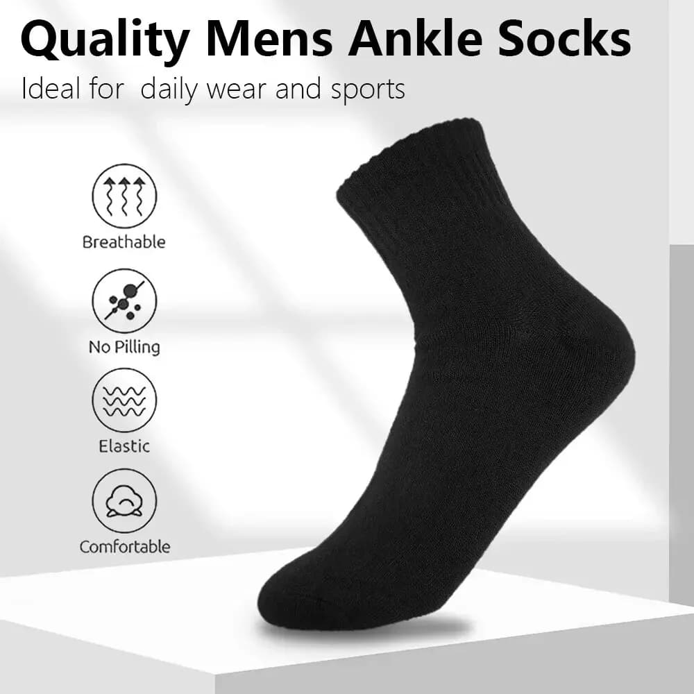 Chaussettes mi-mollet homme coton toutes saisons pêche randonnée couleur unie versatile
