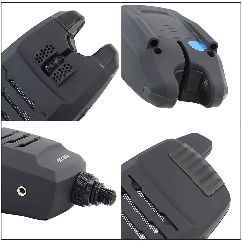 Set alarme pêche sans fil Hirisi B1228 1+4 - indicateur morsure électronique LED et sonore avec snag ear