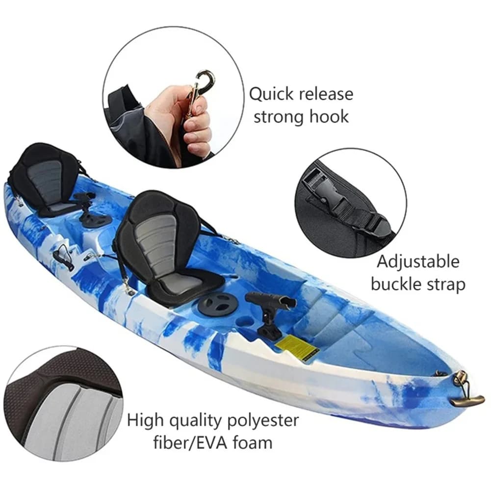 Siège réglable avec dossier pour paddle et kayak - support pêche canoë rangement sac antidérapant