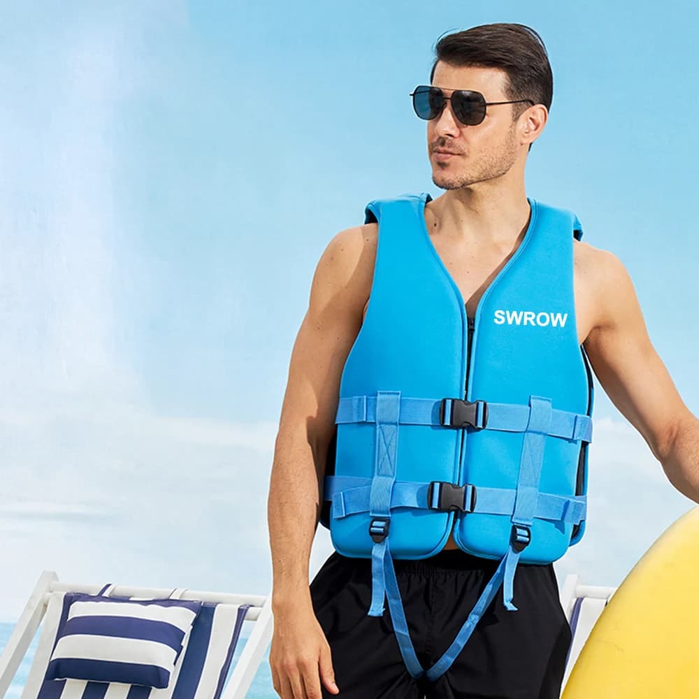 Gilet de sauvetage néoprène pêche - Veste de sécurité adulte enfant pour kayak pêche et sports nautiques