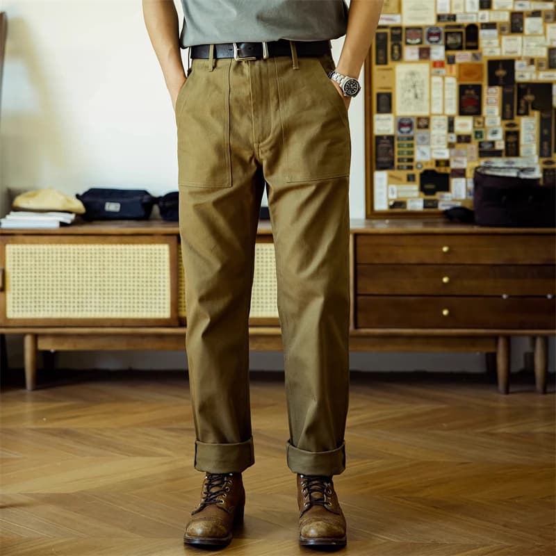 Pantalon fatigue Red Tornado OG-107 vert armée pour pêche traditionnelle - Twill serge confortable classique