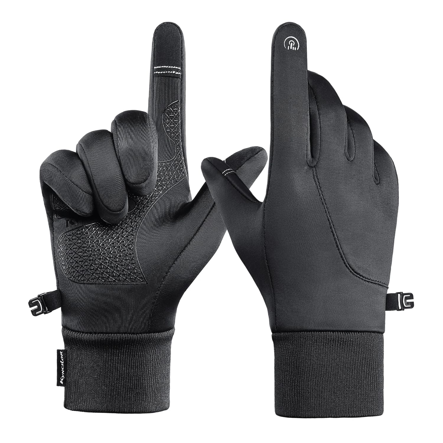 Gants vélo hiver pêche imperméables écran tactile - Protection velours polaire randonnée hivernale