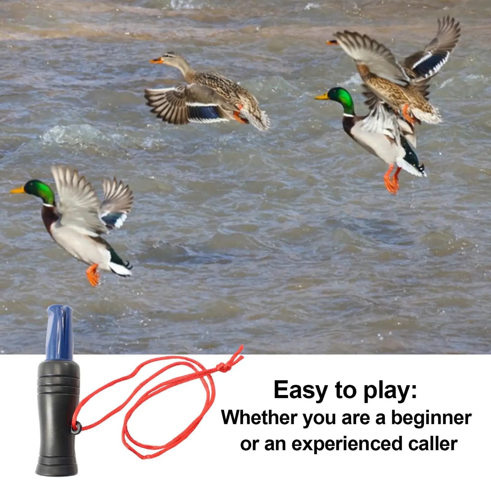 Appeau canard réaliste pour chasse - Sifflet appelant avec son authentique pour pêcheurs