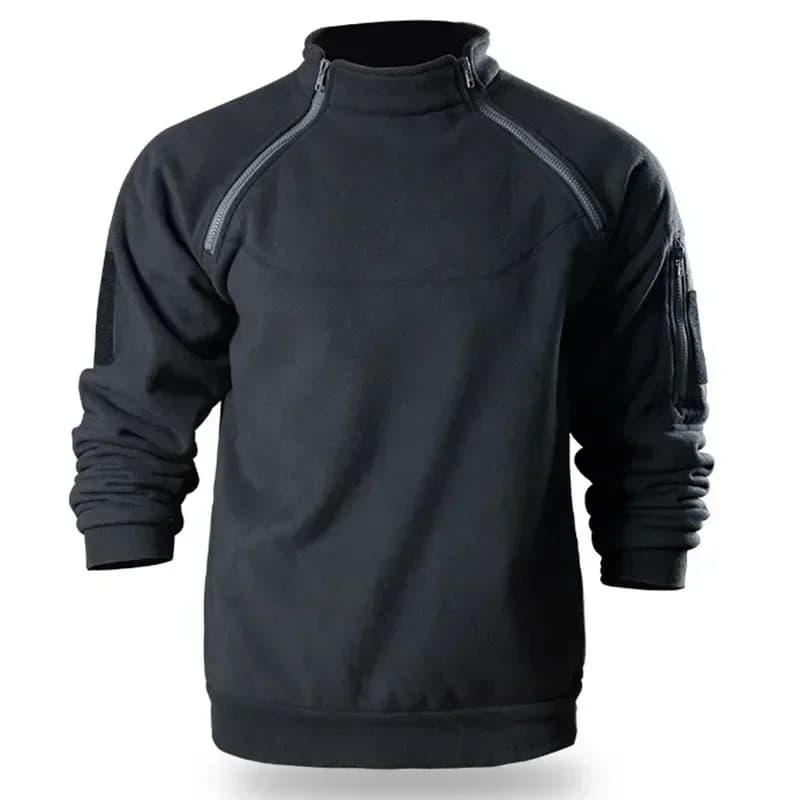 Pull polaire tactique outdoor homme - Chaleur zippée pour pêche hivernale et randonnée