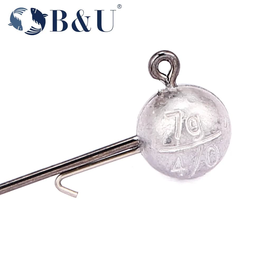 Têtes plombées B&U 3/0 4/0 haute résistance pour leurres souples, 5 à 21g pour pêche au