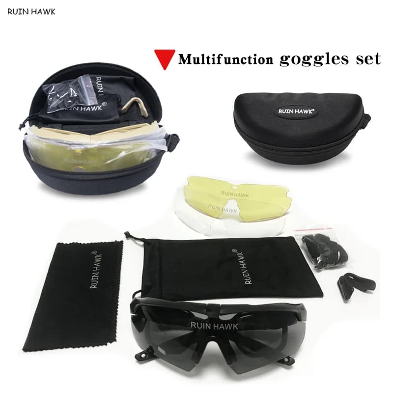 Lunettes tactiques militaires pour vélo montagne chasse pêche - protection tout-terrain