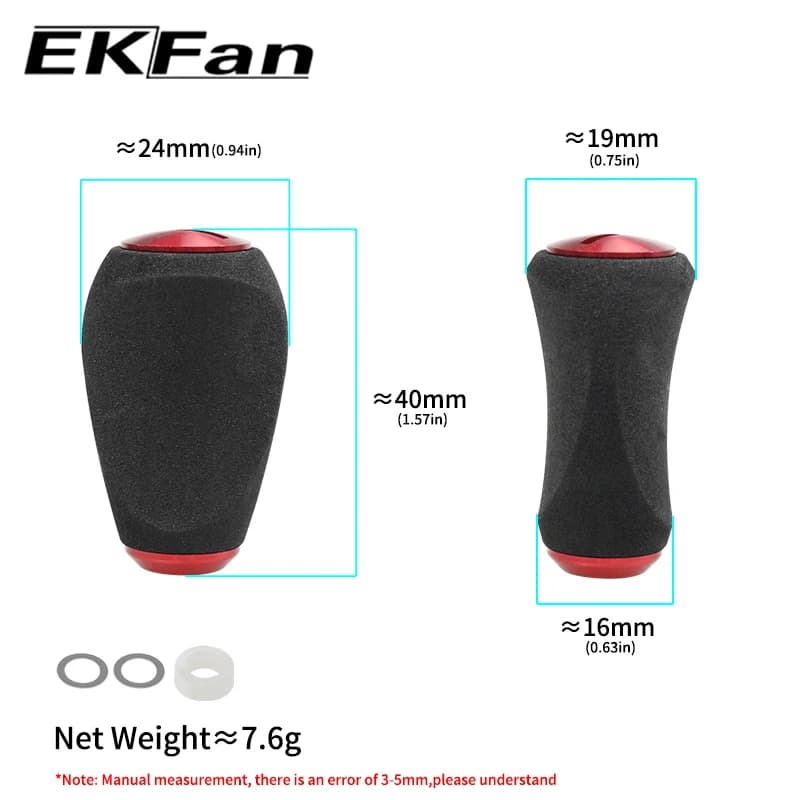 Poignées de manivelle EKFan EVA 7.6G avec roulements 7x4x2.5mm pour moulinet spinning et baitcast 4mm