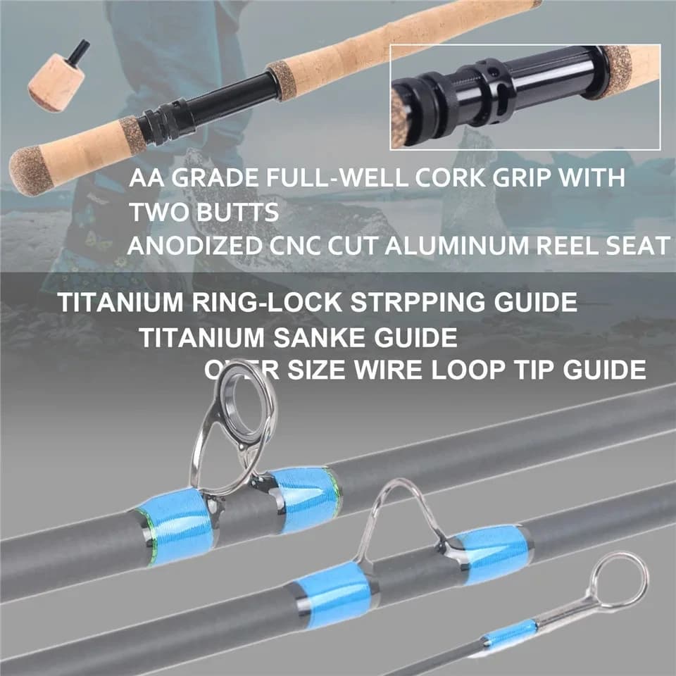 Canne Switch 10'6'' à 11'6'' Maximumcatch 4-9WT avec talon interchangeable pour pêche deux mains