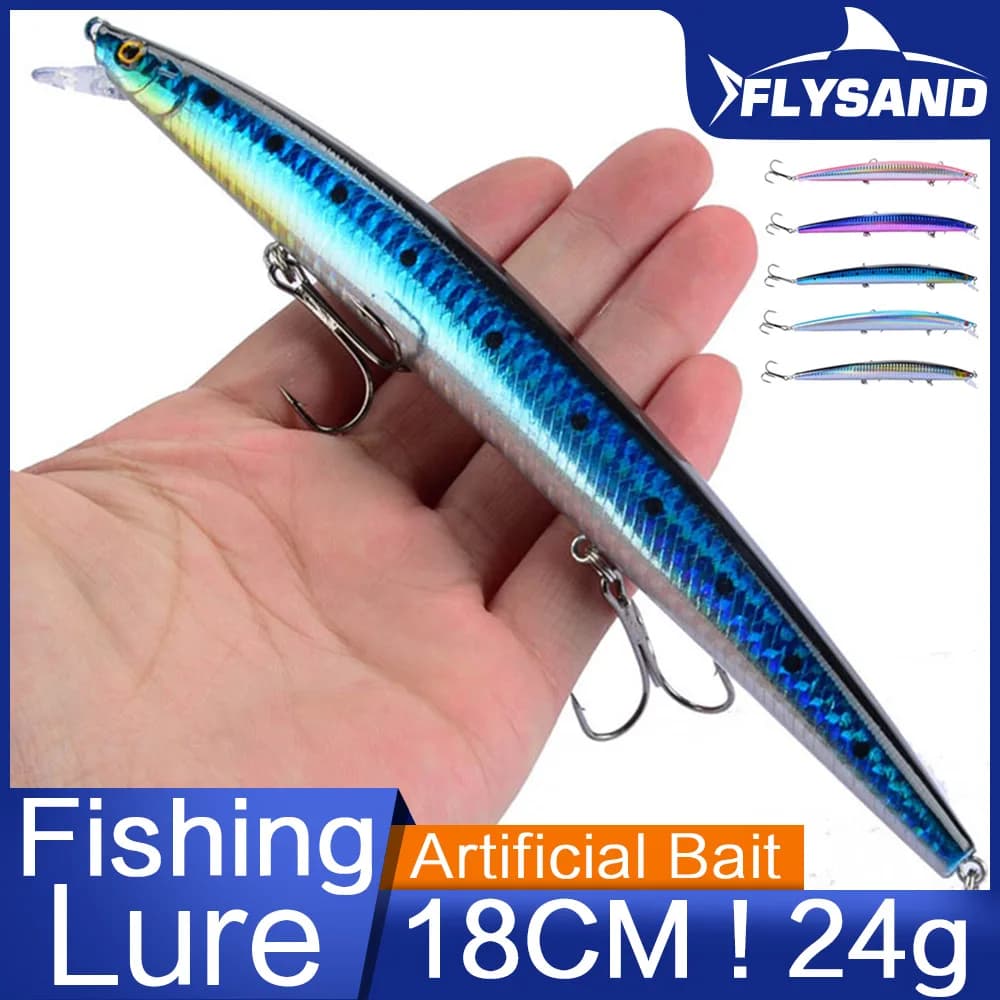 Leurre de pêche FLYSAND crankbait minnow 18cm 24g pour carnassiers mer et eau douce
