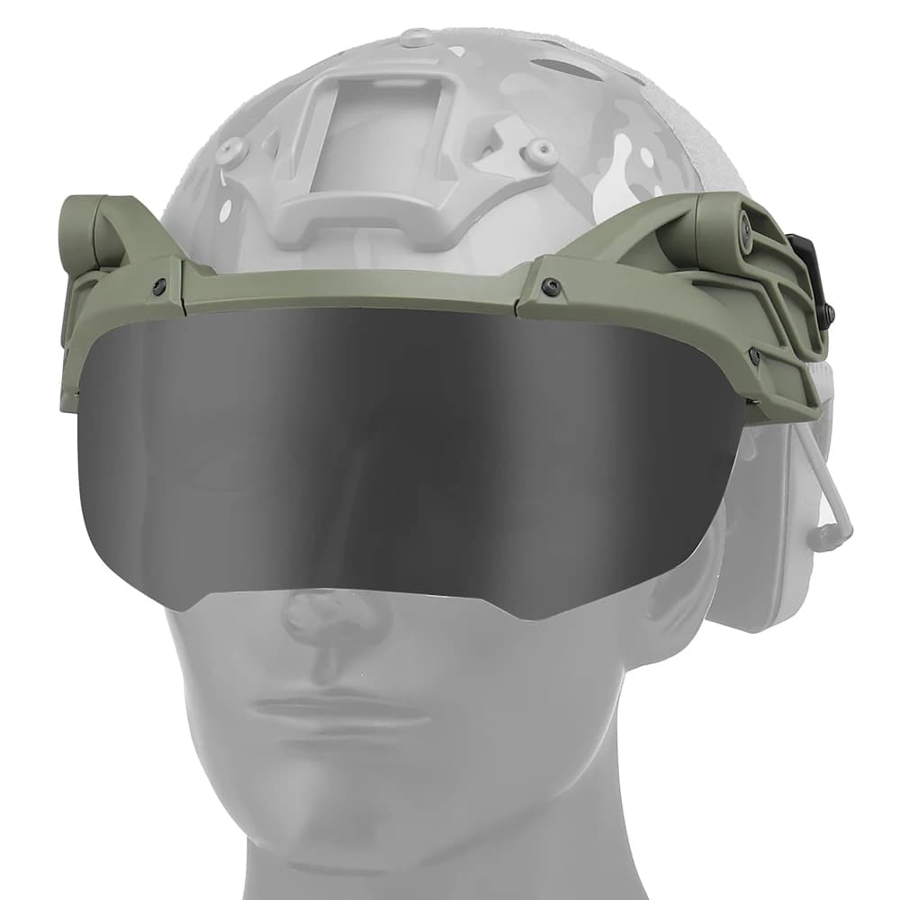Goggles tactiques réglables pour casque de pêche - Double lentille pour protection optimale en mer