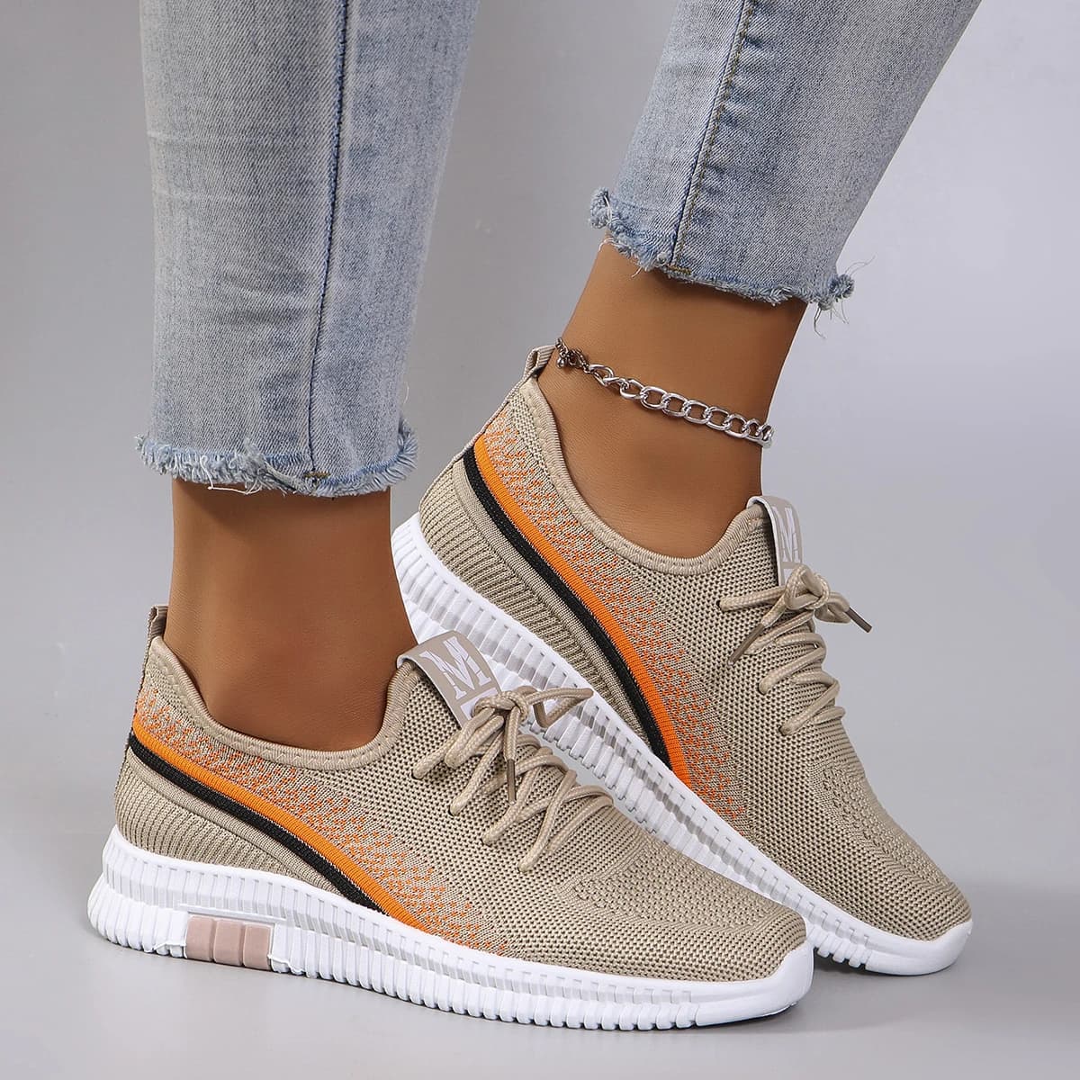 Chaussures plates mesh été femme respirantes pêche casual sneakers soldes livraison gratuite