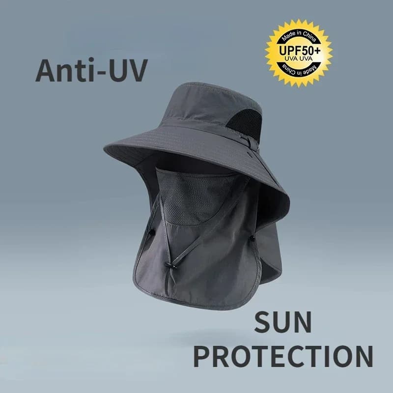Chapeau de pêcheur protection UV avec rabat cou-nuque pour hommes et femmes pêche