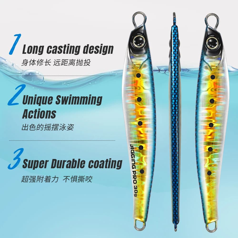 Jig Jugulo 15g à 60g - Jig de casting métal pour pêche du bord et pêche en mer leurre jigging