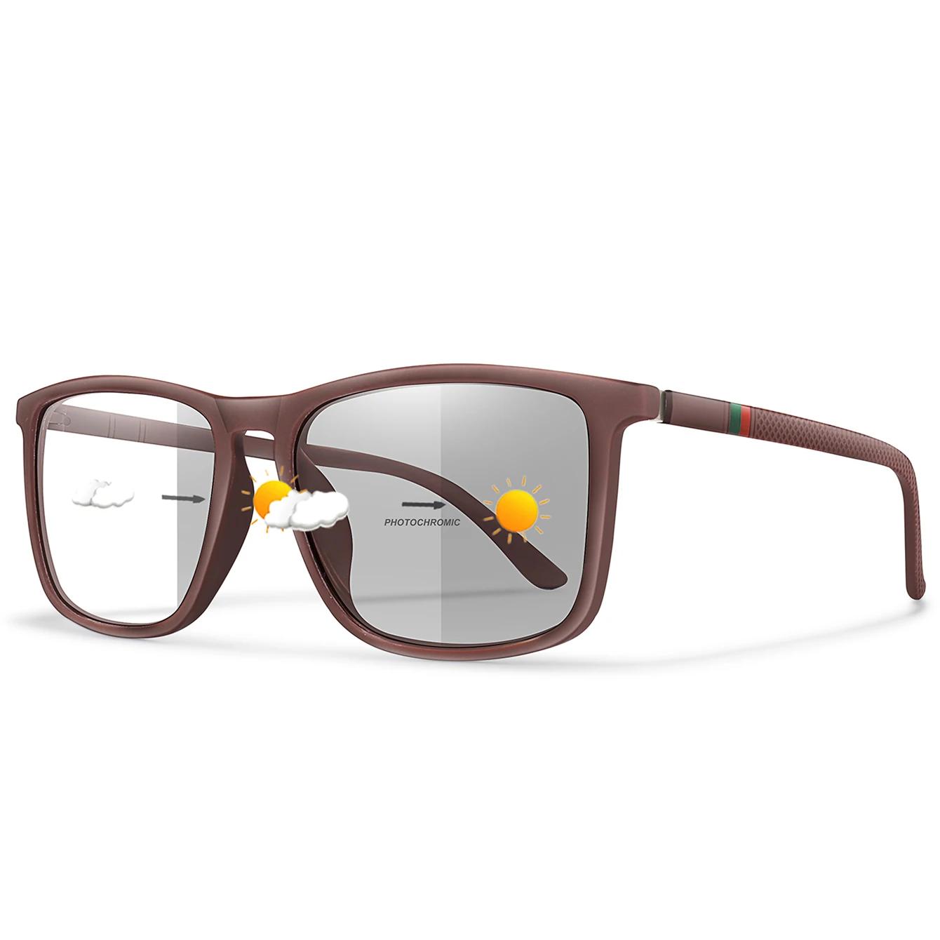 Lunettes de soleil photochromiques vintage carrées pour cyclisme pêche conduite - Protection UV400 luxe