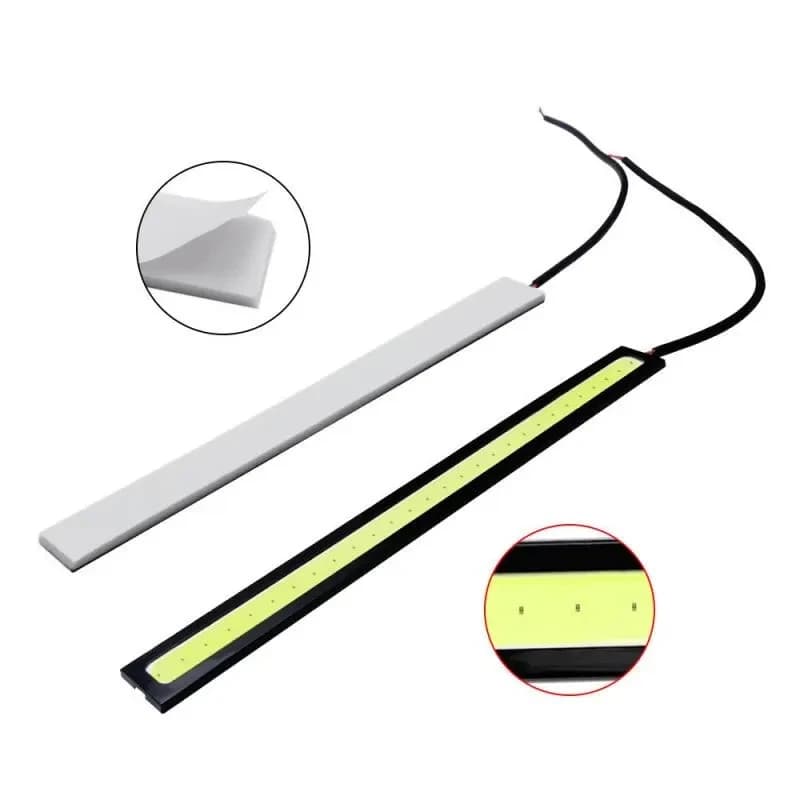 Feux de jour LED COB 17cm étanches universels - 2 lampes antibrouillard barres DRL pour voiture