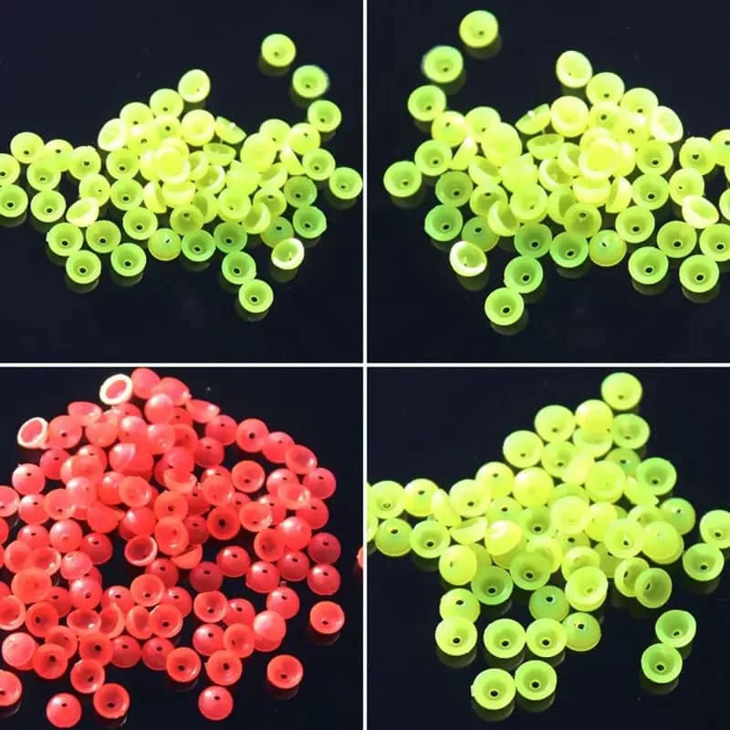 100 perles luminescentes demi-rondes pour pêche en mer flotteurs et accessoires de montage de lignes