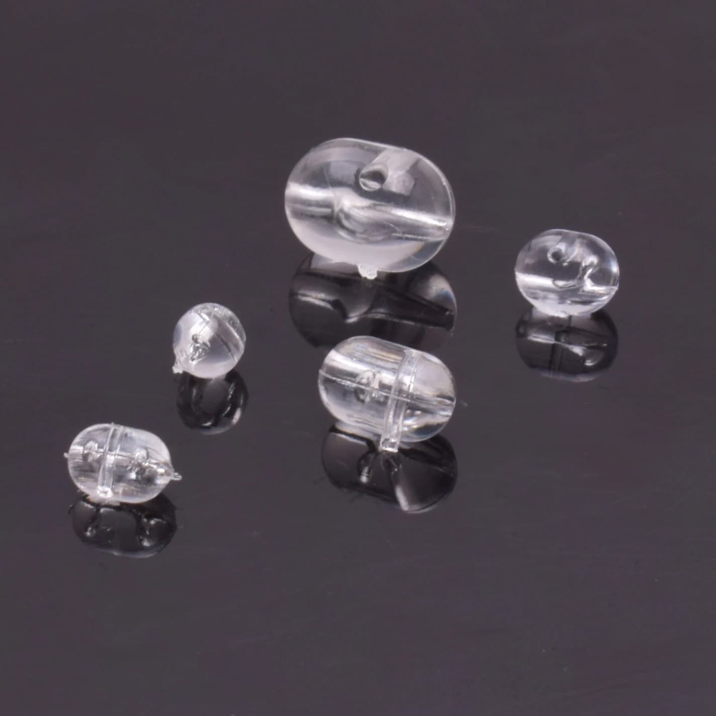 Lot de 100 perles pour pêche au coup, perles intelligentes transparentes, perles croix et séparatrices pour montage ligne