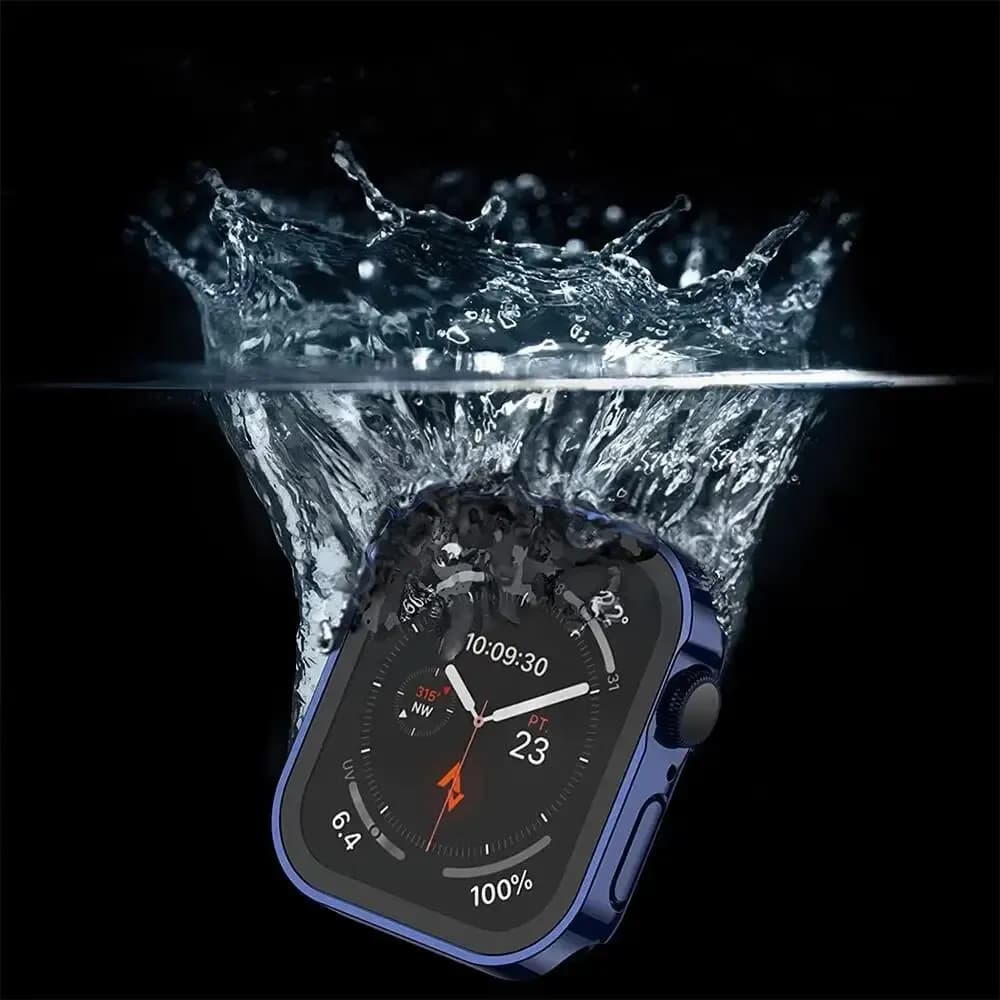 Coque et protecteur écran trempé pour Apple Watch 45mm 41mm pêcheur étanche protection chocs accessoires