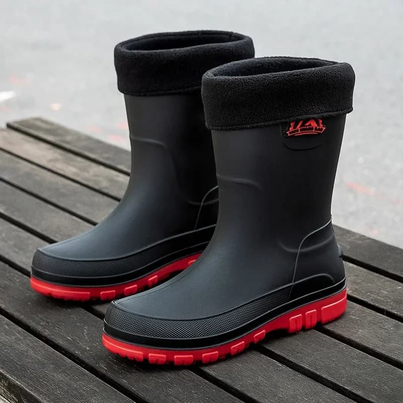 Bottes pluie homme mode mi-mollet caoutchouc antidérapantes chaussures aquatiques sécurité travail nouvelle