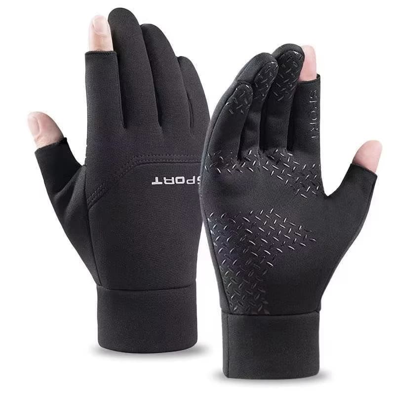 Gants d'hiver écran tactile pêche ski vélo mixte - Design 2 doigts antidérapant hommes femmes
