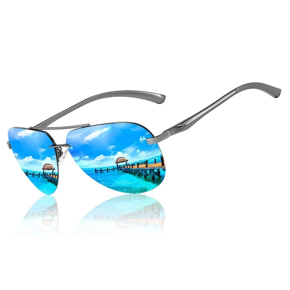 Lunettes polarisées classiques conduite pêche - Monture métal miroir homme femme