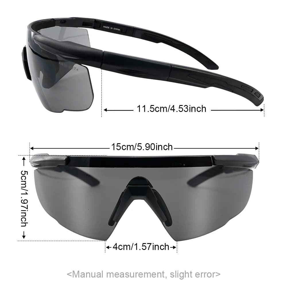 Kit 3 verres lunettes de pêche tactiques anti-vent et anti-poussière pour pêche tous terrains
