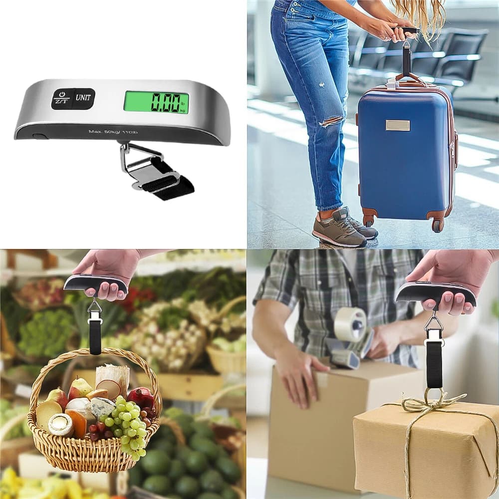 Pèse-bagages numérique 50kg LCD kebidumei pour valise et sac de voyage portable pêche et camping
