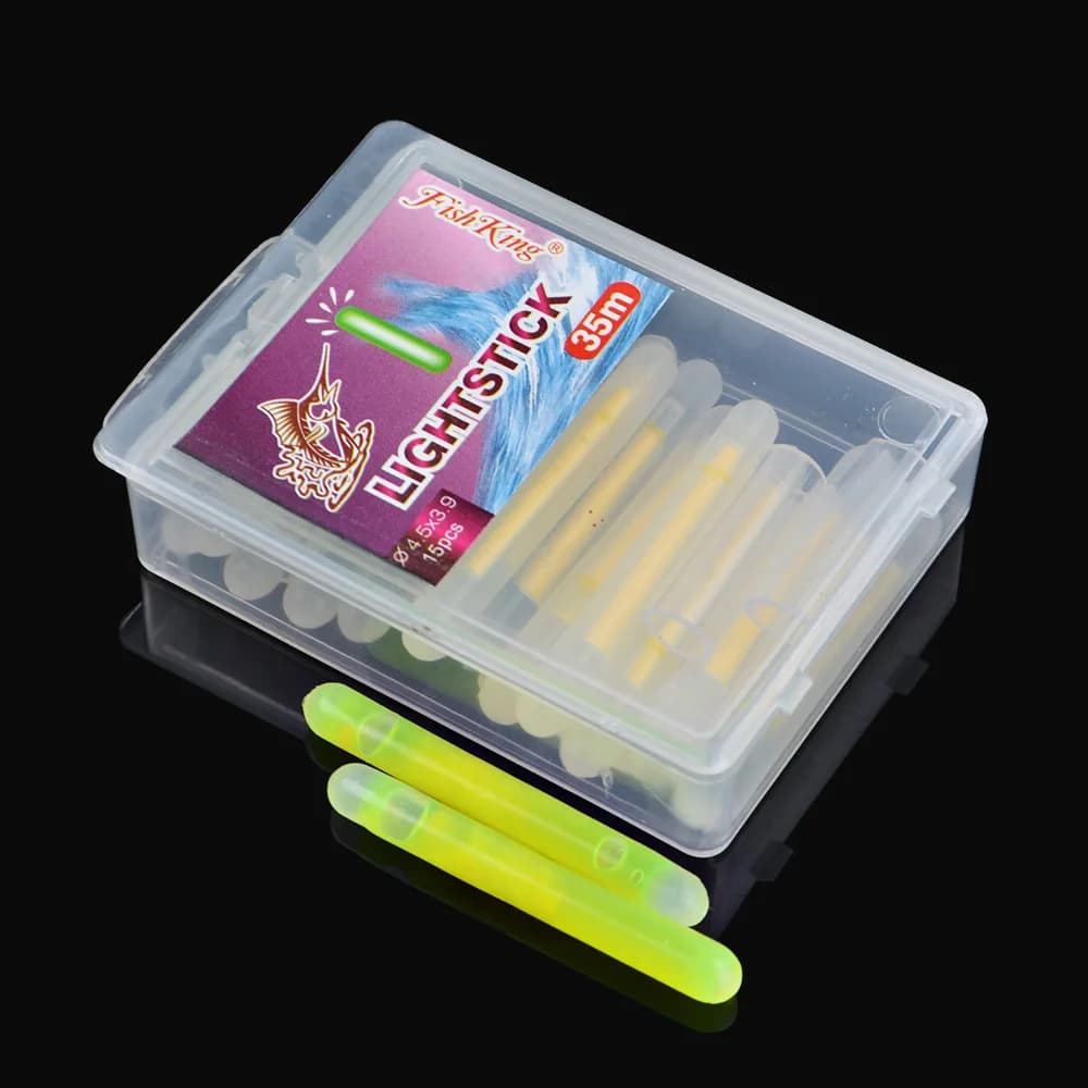 Luminous Sticks Pêche Nuit Starlight 15 Pièces pour Flotteur et Canne 4.5x3.9 cm