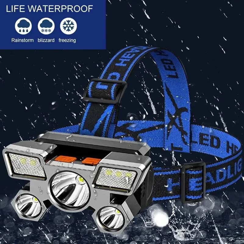 Lampe frontale LED rechargeable puissante pour pêche portable - Éclairage haute puissance pour pêche nocturne
