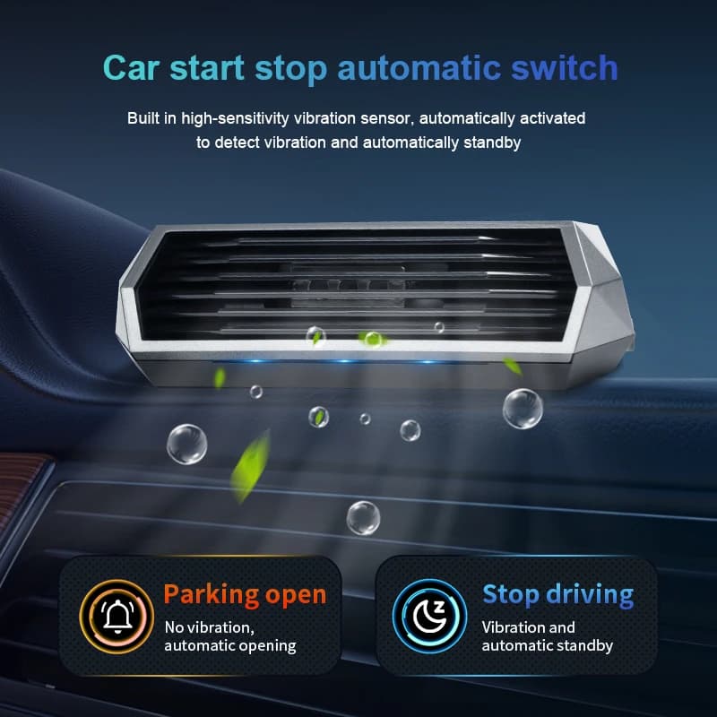 Purificateur d'air solaire pour voiture - Élimine odeurs de poisson et d'appâts automatiquement