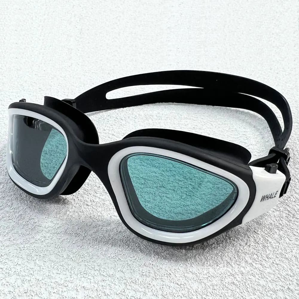 Lunettes de natation adultes anti-buée protection UV verres transparents étanches réglables silicone