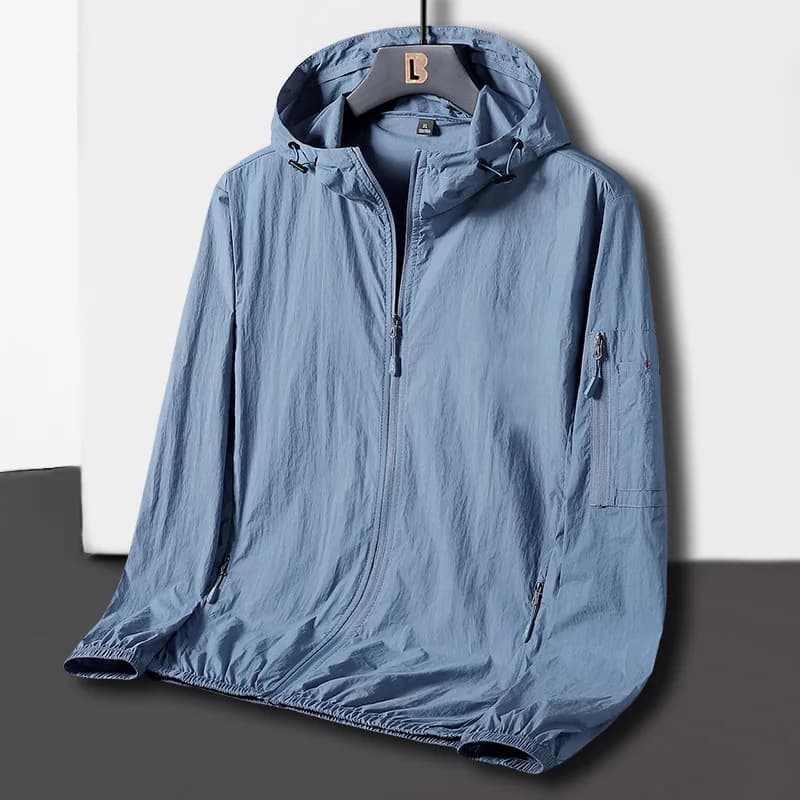 Veste de pêche zippée coréenne anti-UV pour hommes - Respirante, sèche rapide et coupe-vent pour sports