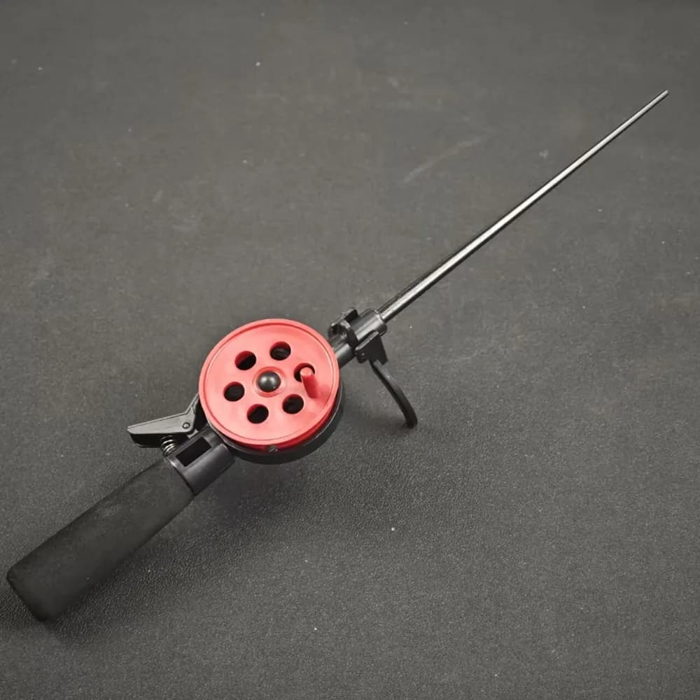 Mini combo canne-moulinet pêche glace 33.5cm portable hiver mer pesca compact