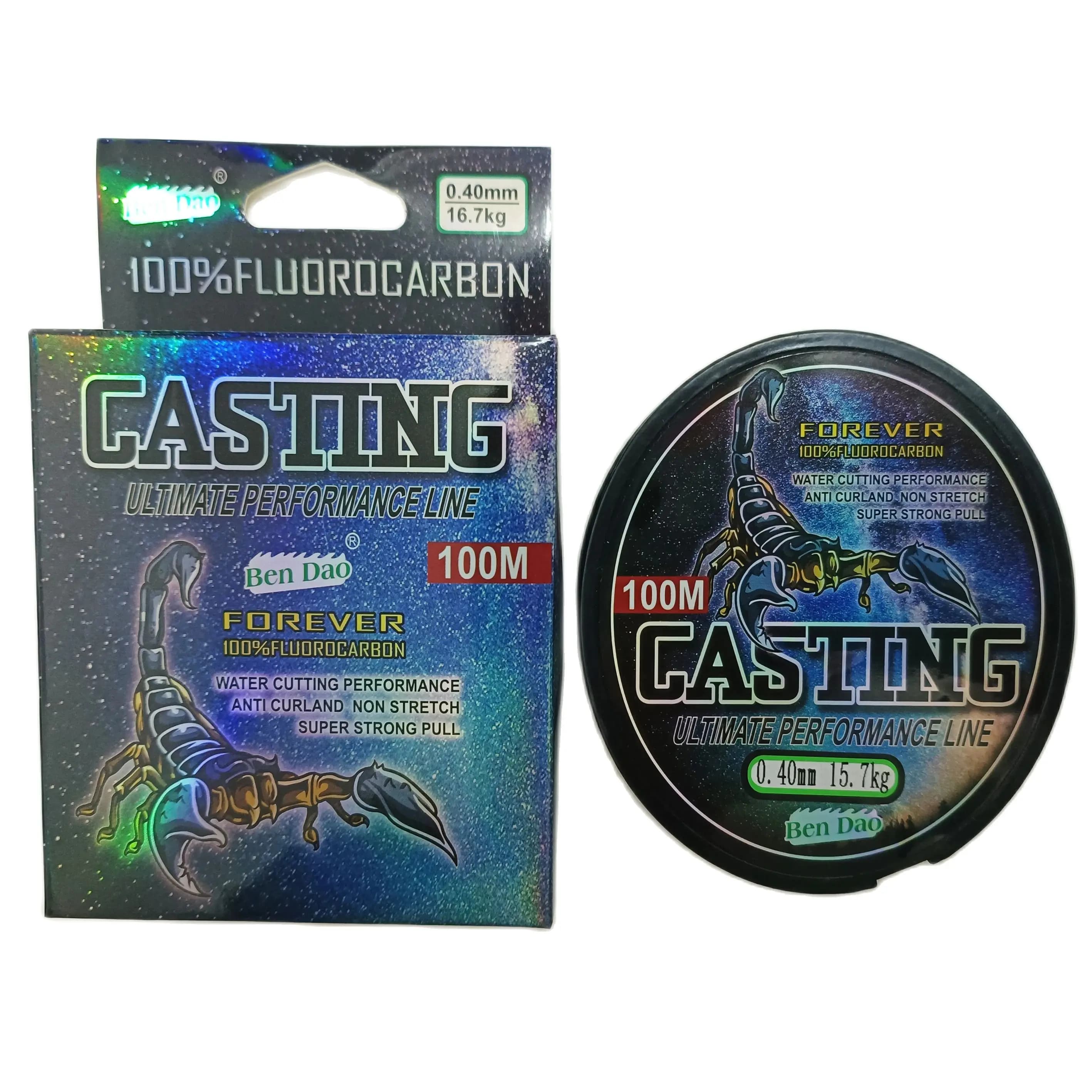 Ligne de pêche fluorocarbone 100m pour carpe, leader coulissant en fibre carbone monofilament
