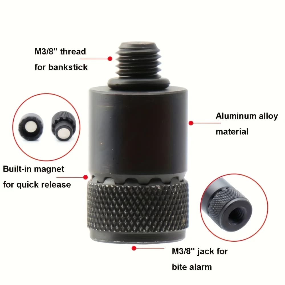 Connecteur magnétique pour support canne pêche - Adaptateur rapide M3/8 pour alarmes de touche