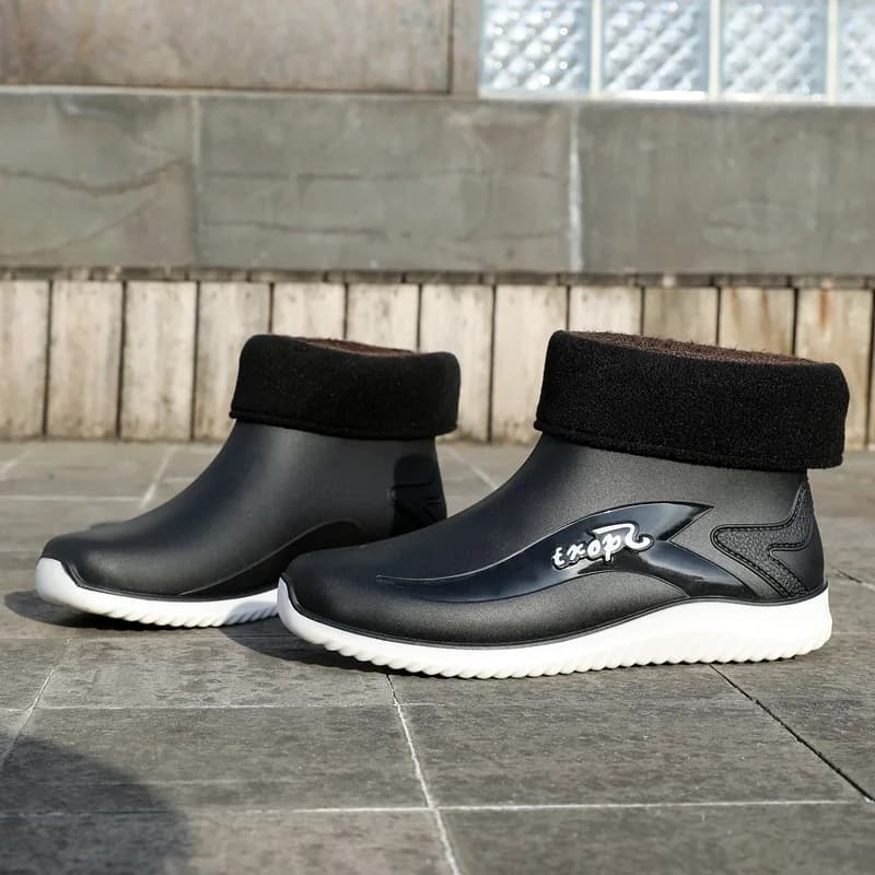 Bottes pluie homme courtes pêche antidérapantes résistantes cuisine lavage auto