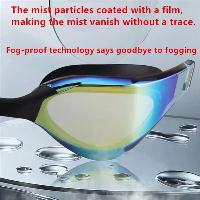 Lunettes de natation adulte HD étanches anti-buée électroplaquées cadre racing professionnel