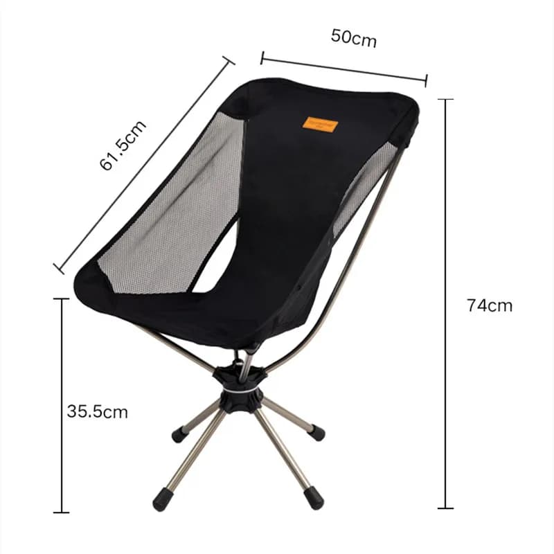 Chaise pliable aluminium rotative 360° - Siège léger pour pêche, camping et pique-nique voyage