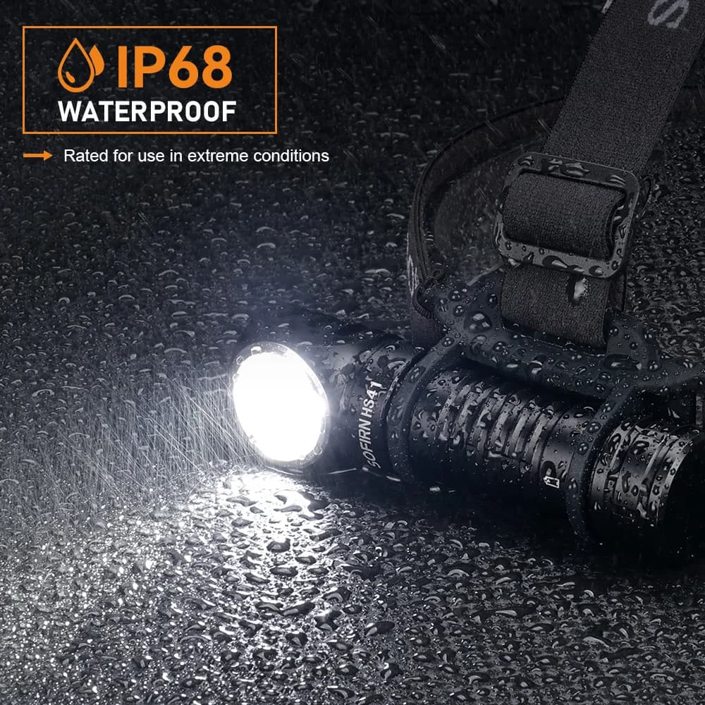 Lampe frontale Sofirn HS41 4000lm LED SST20 pour pêche - recharge USB C avec indicateur et queue magnétique