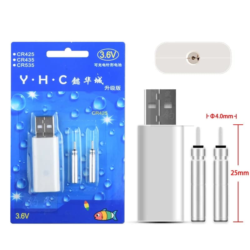 2 pièces lumières avertissement flotteurs bâton LED recharge USB tige canne pêche nocturne