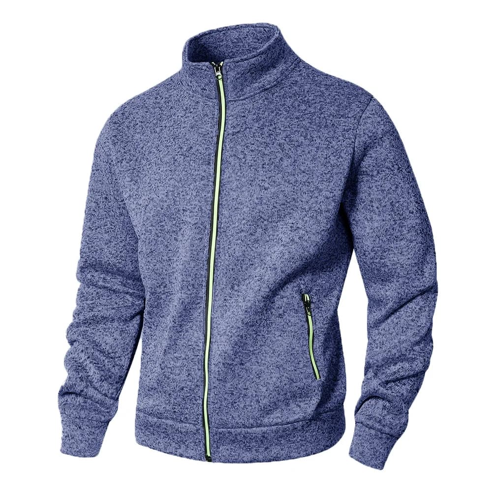Cardigan à col montant homme zip printemps automne - Veste légère confortable pour pêche en mi-saison