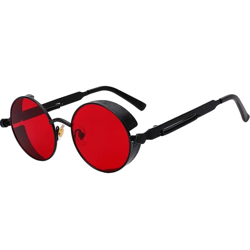 Lunettes de soleil steampunk vintage pour pêcheur protection UV400 cadre métal rond homme et femme