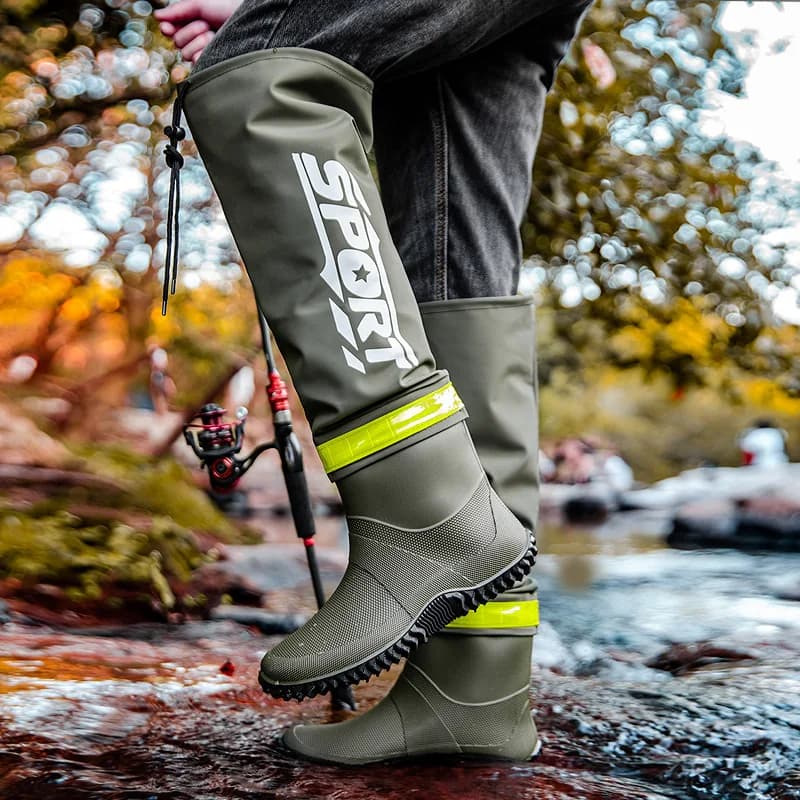 Bottes de pluie hautes tendance pour couple pêche extérieure imperméables anti-dérapantes longue durée