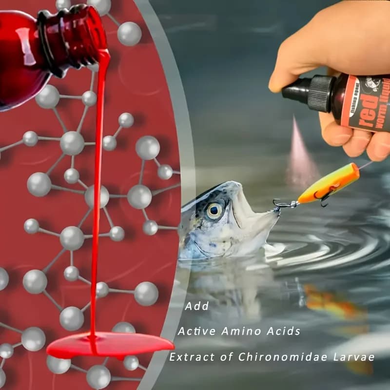 Spray appât puissant Red Worm - Attractant liquide longue durée - Pêche eau douce et mer