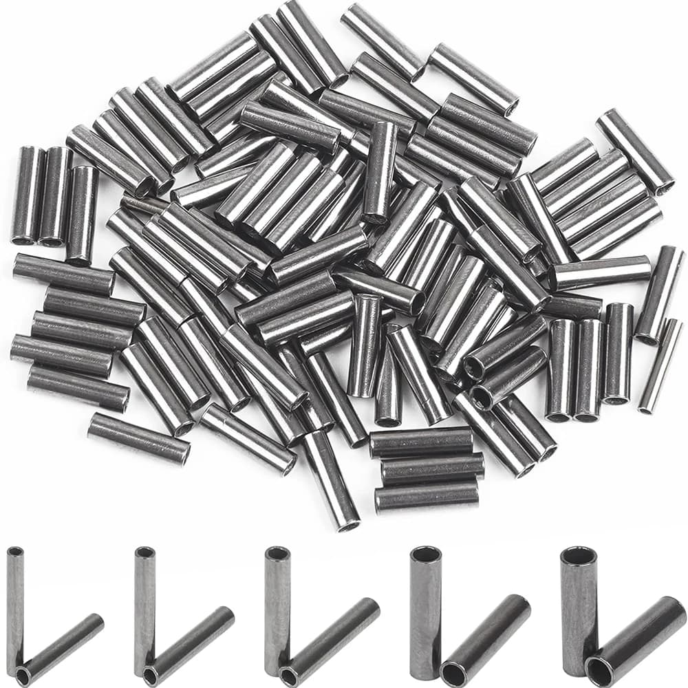 Kit de 100 manchons de sertissage simple pour câble pêche 1.0-3.2#, raccords et accessoires pour ligne en acier