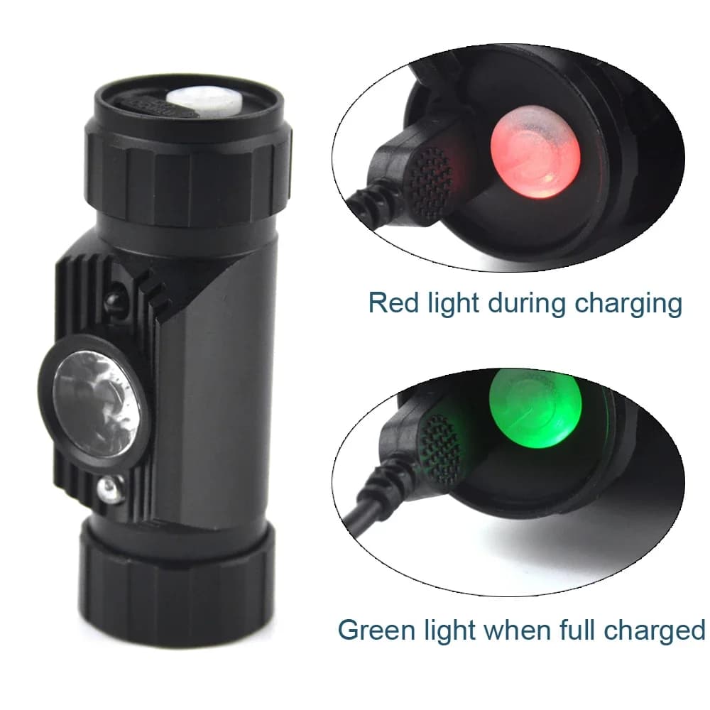 Lampe frontale pêche BORUiT 020 détecteur mouvement 1000LM rechargeable Type-C étanche chasse