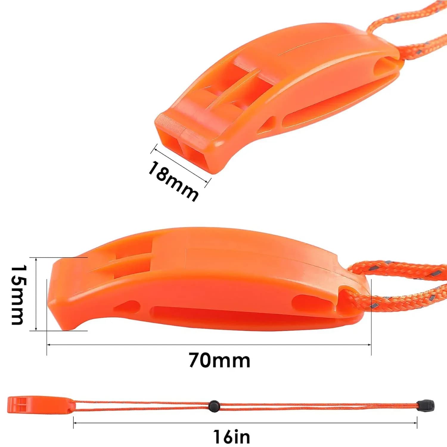 6 sifflets survie double fréquence - équipement sauvetage outdoor accessoires pêche randonnée