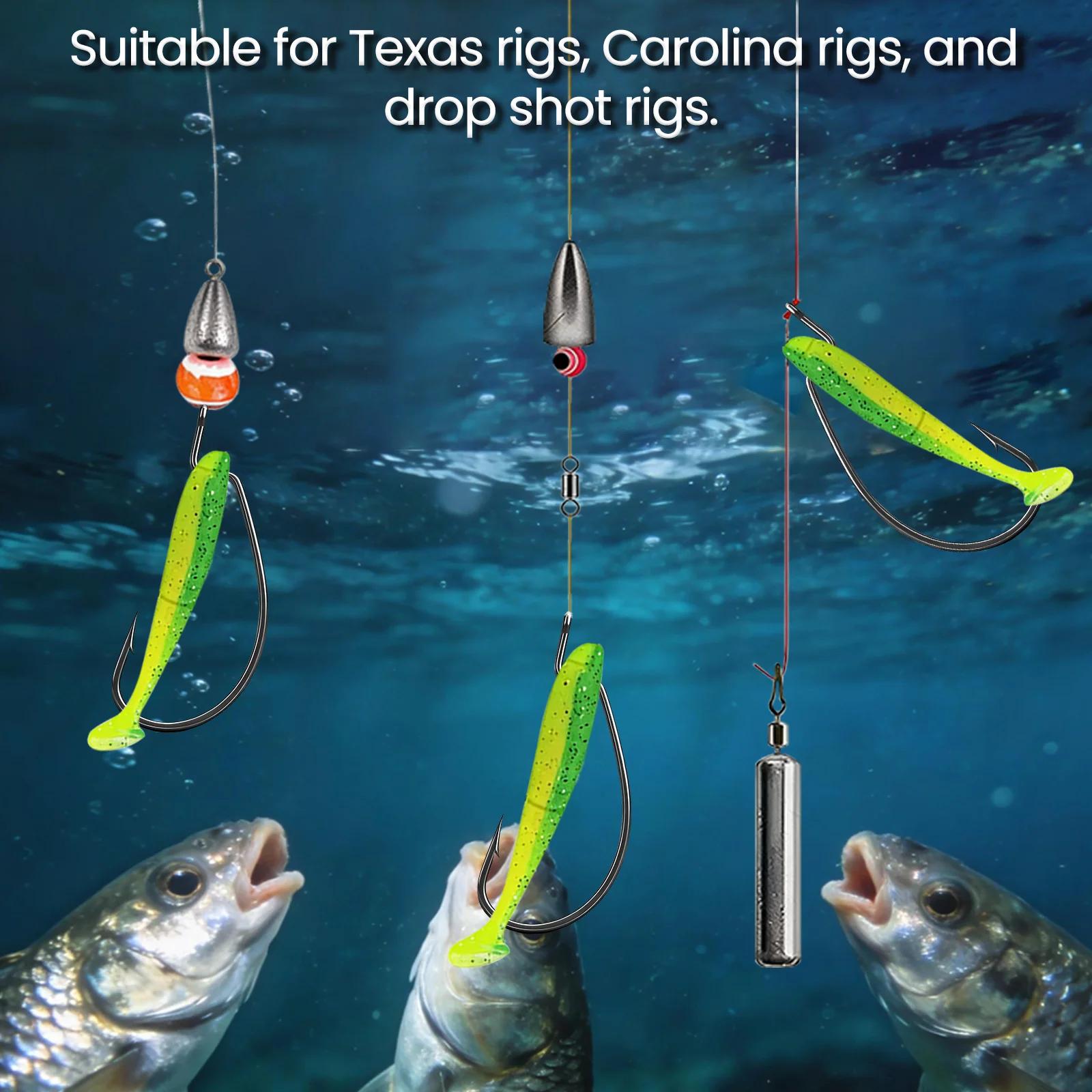 Hameçon EWG FishTrip pour leurre souple Texas Carolina rig pêche carnassier acier carbone