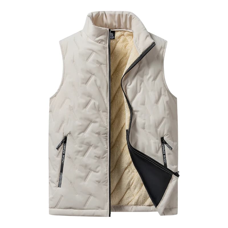 Veste sans manches homme col montant chaude coton pour pêche en hiver taille grande