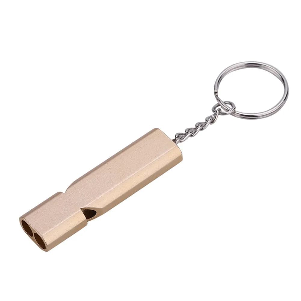 Sifflet de survie SOS 120db double tube aluminium - Accessoire camping pêche portable sécurité